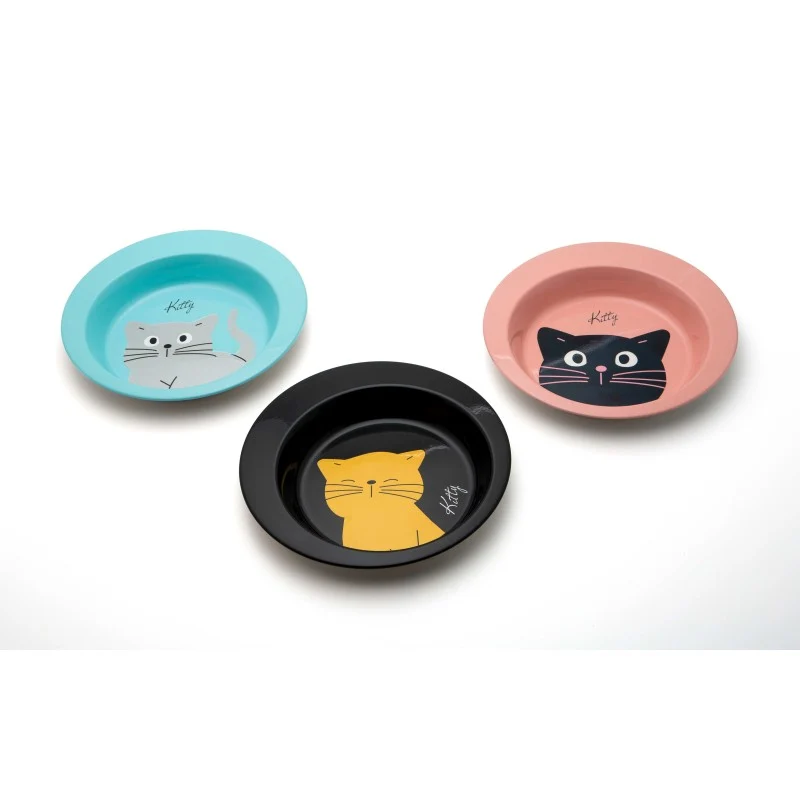 CIOTOLA PER GATTI KITTY IN ACCIAIO INOX SMALTATO 300 ML COLORI ASS.