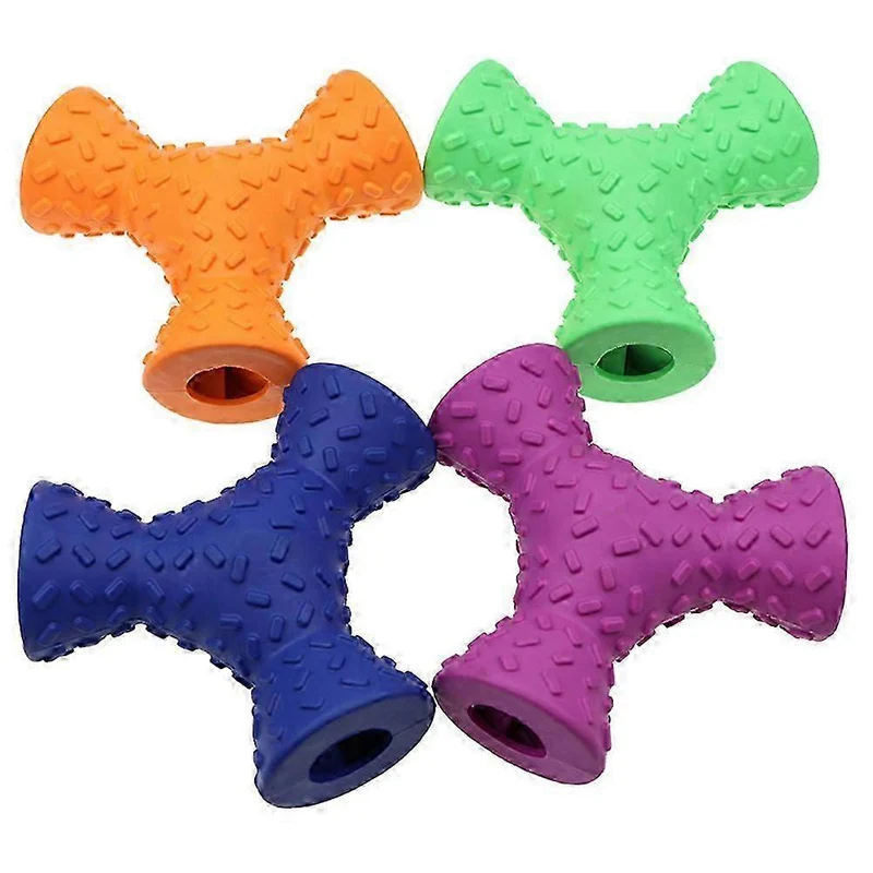 Gioco Dispenser Snack Triangolo Dental in Gomma per Cani - Colori Assortiti (14x14cm)