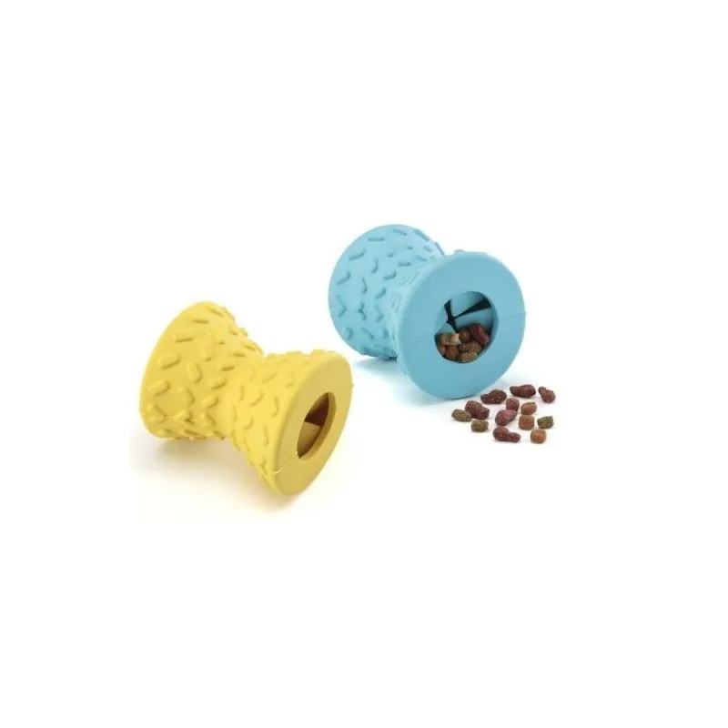 Gioco Dispenser Snack Clessidra Dental in Gomma per Cani - Colori Assortiti (8x7cm)