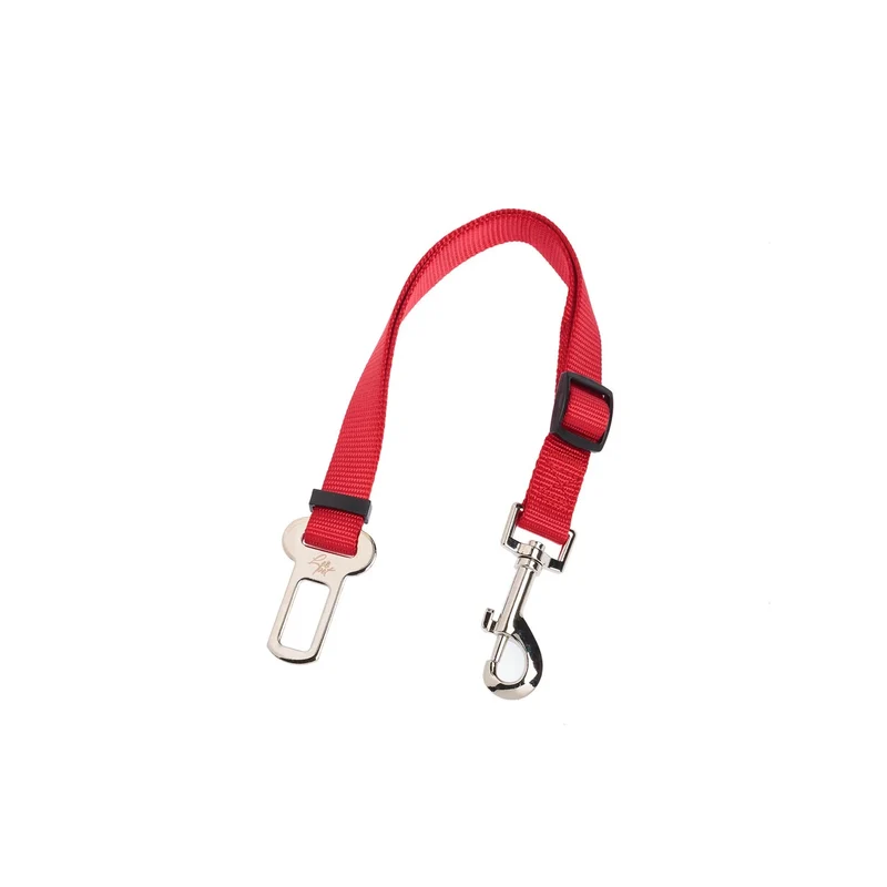 Guinzaglio di Sicurezza Universale per Auto Cane Rosso - Regolabile (38-60x2,0cm)