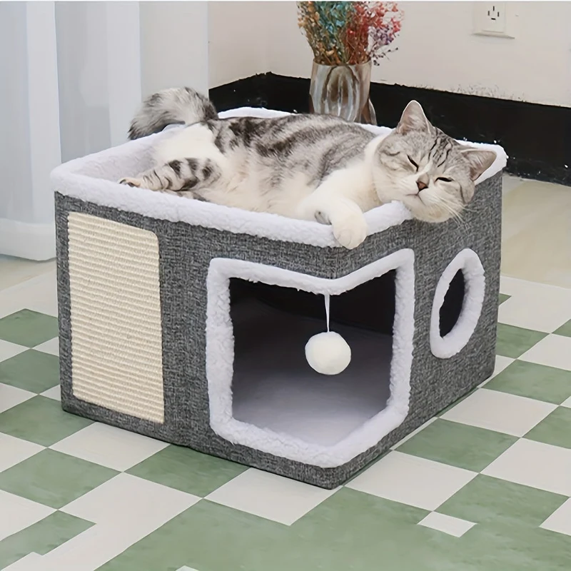 Cuccia Divano a Grotta per Gatti – Doppio Strato Comfort