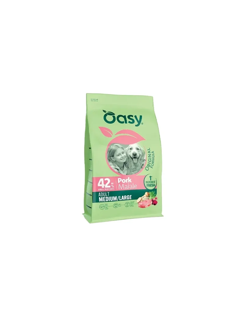 Oasy Dry Dog Origina Formulal - Adult Medium/Large Maiale 10kg