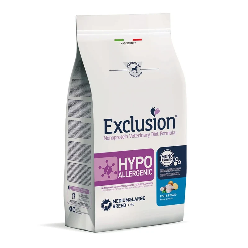 Exclusion Veterinary Dog Hypoallergenic Pesce e patate Medium/Large - 2 kg