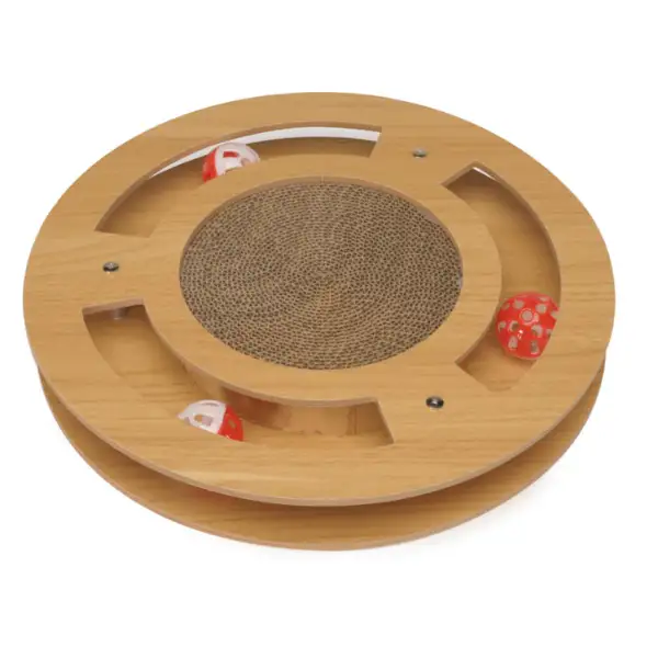 Tiragraffi rotondo in cartone con palline sonore EDU Meow gioco educativo Camon