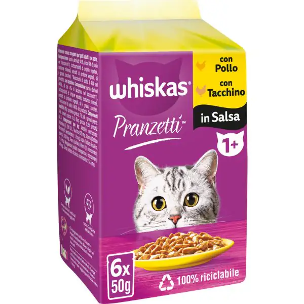 Whiskas Adult Pranzetti in salsa Multipack 6x50 gr