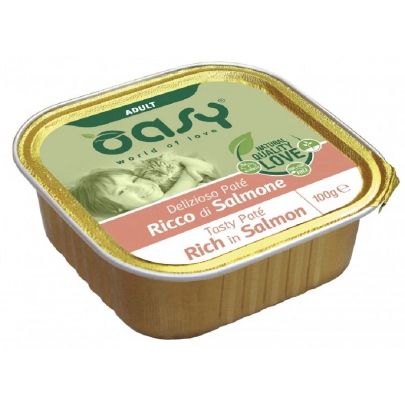 OASY GATTO DELIZIOSO PATE' ADULTO SALMONE 100 GR