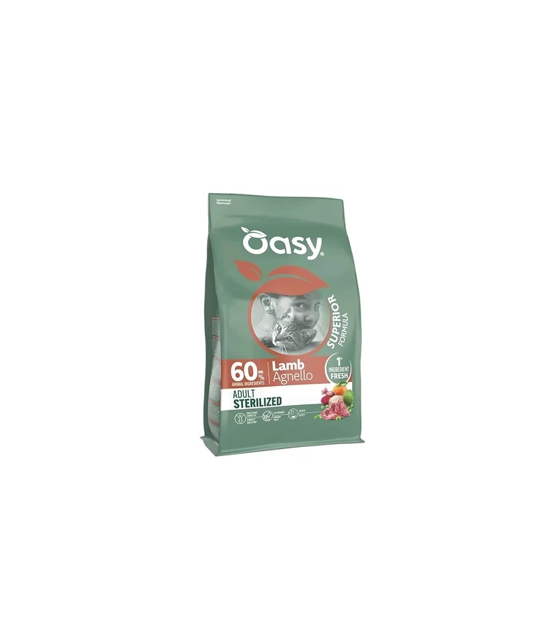 Oasy Adult Sterilized Agnello - Crocchette per Gatti Sterilizzati - 1,5 kg