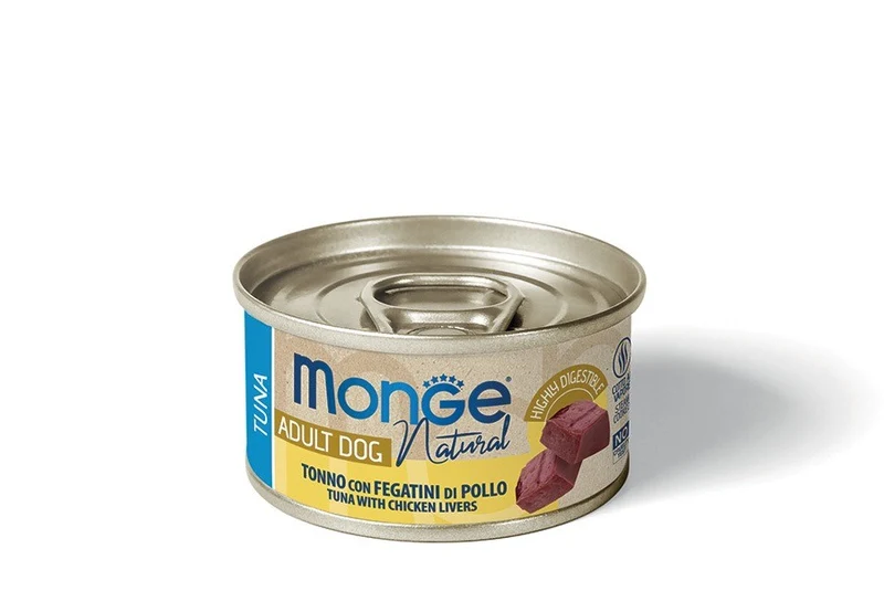 Monge Dog Natural Adult Tonno, Fegatini e Pollo - Umido Cani - 95 g