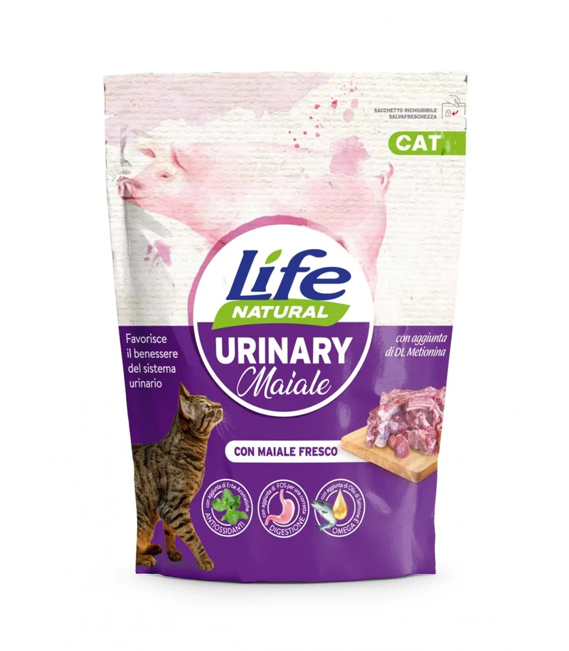 Lifecat Urinary Maiale - Crocchette per Salute Vie Uninarie Gatto - 800 g