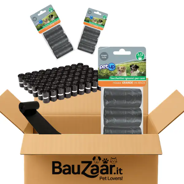 Bundle convenienza: x320 bustine Sacchetti igienici per cani Bauzaar Basic