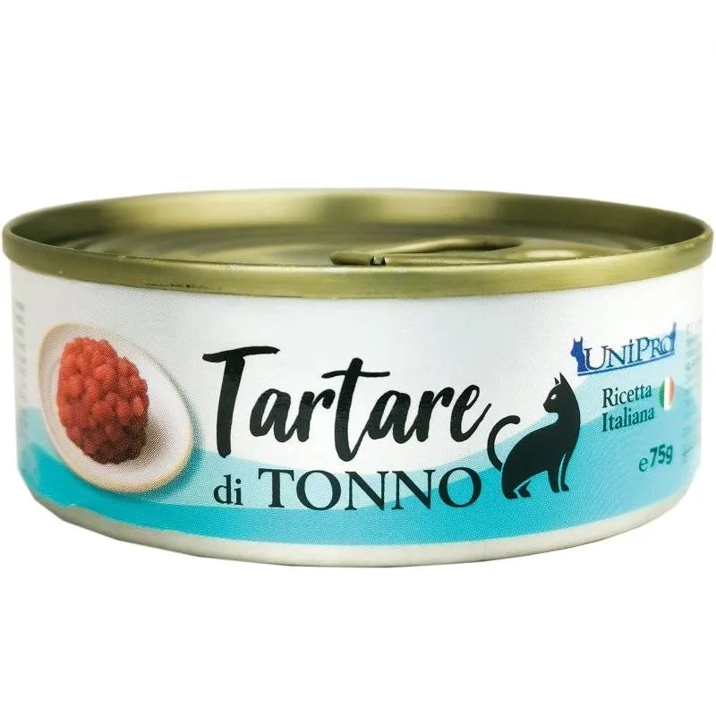Unipro Tartare di Tonno - Alimento Umido Monoproteico per Gatti - 75 g