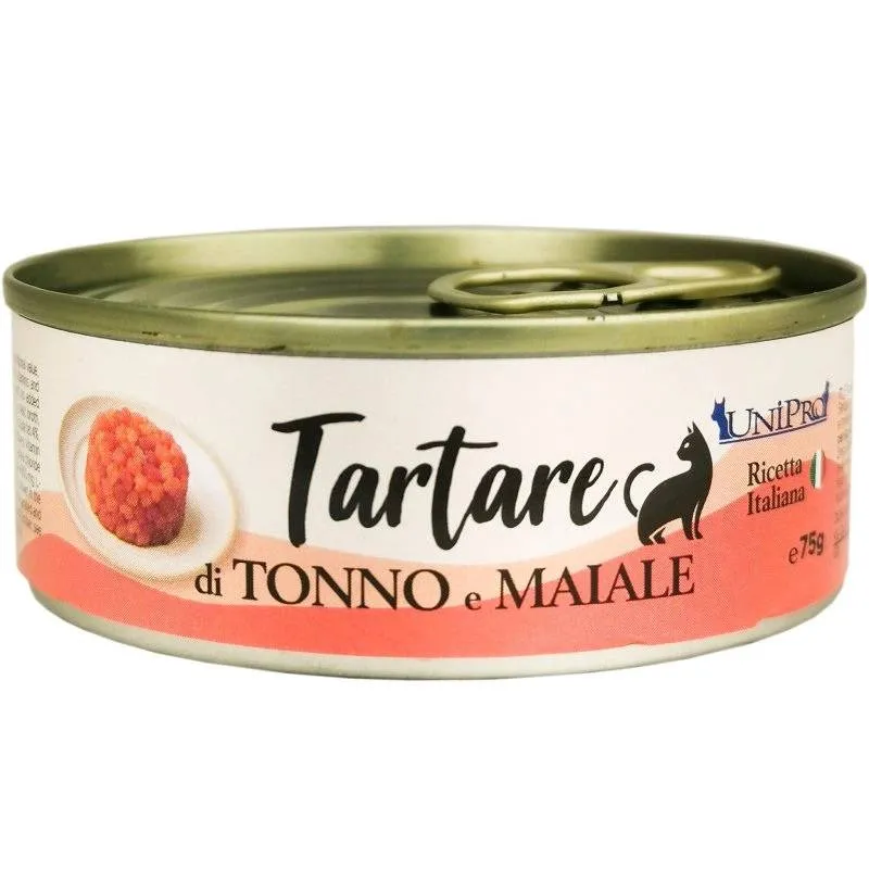 Unipro Tartare Tonno e Maiale - Alimento Umido Gatti Monoproteico - 75 g