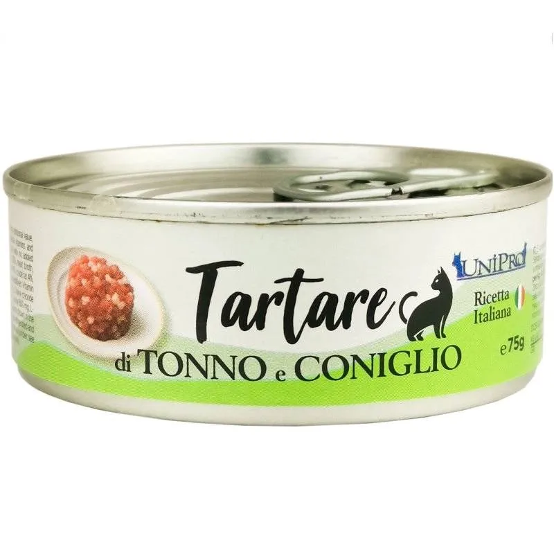 Unipro Tartare Tonno e Coniglio - Cibo Umido per Gattii Alta Qualità - 75 g