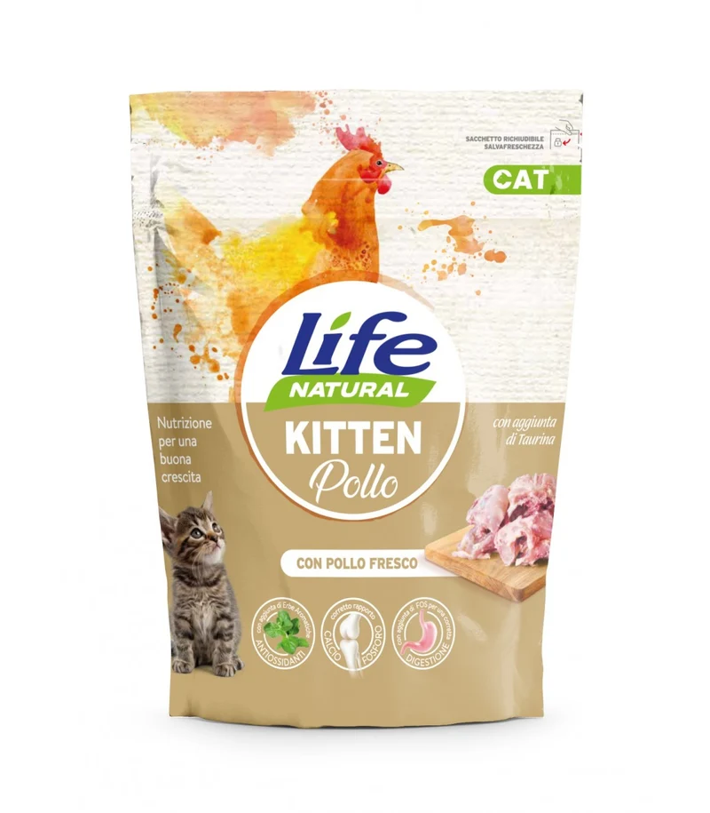 Lifecat Kitten Pollo - Crocchette Naturali per Gattini - 800 g