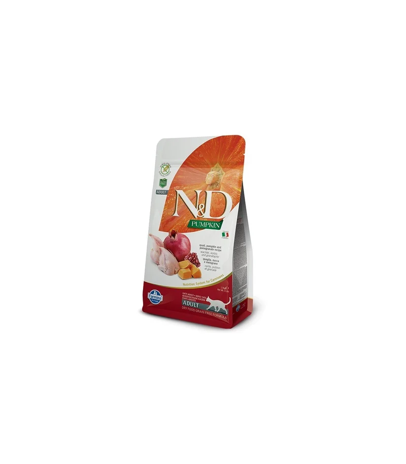 Farmina N&D Pumpkin Quaglia e Melograno - Crocchette Gatti Adult - 5 kg
