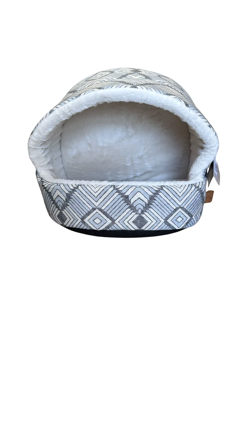 Cuccia Igloo per Gatti e Piccoli Cani Gris - Pieghevole con Cuscino