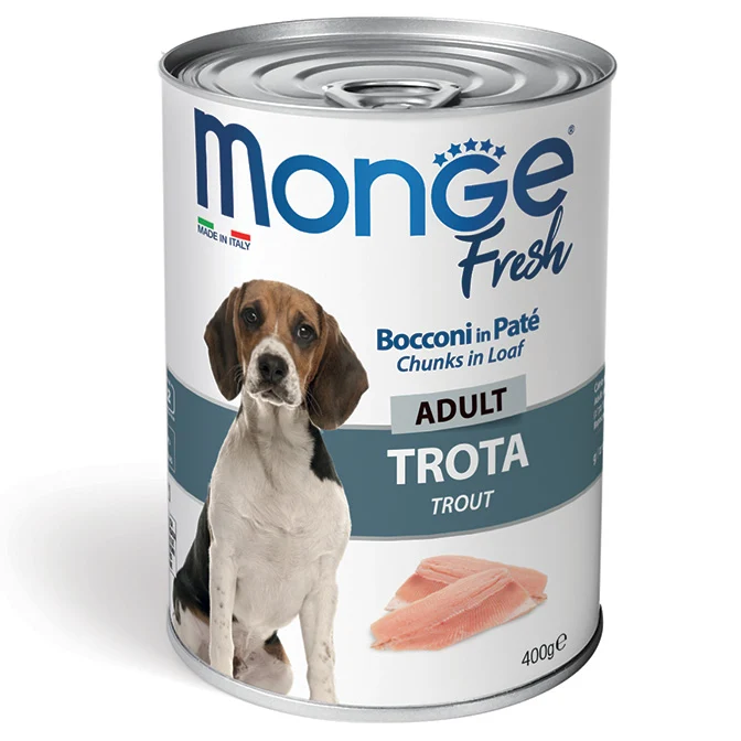MONGE CANE FRESH LATTINA ADULTO TROTA 400 GR
