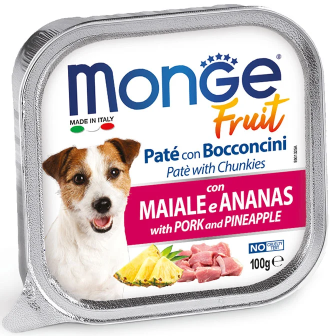 Monge Cane Fruit Vaschetta Adulto Maiale & Ananas 100 g