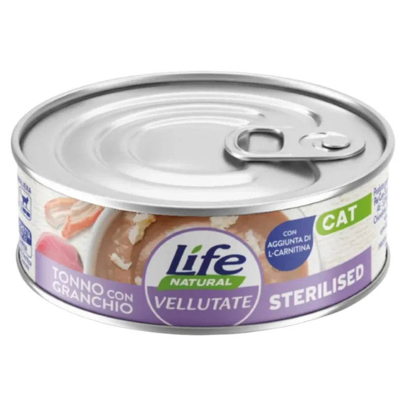 Cibo Umido Gatto LifeCat Le Vellutate Sterilised Tonno e Granchio - 70g