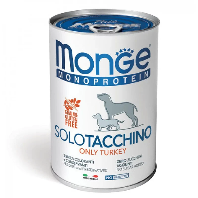 Monge Cane Monoprotein Lattina Adulto Solo Tacchino 400 g