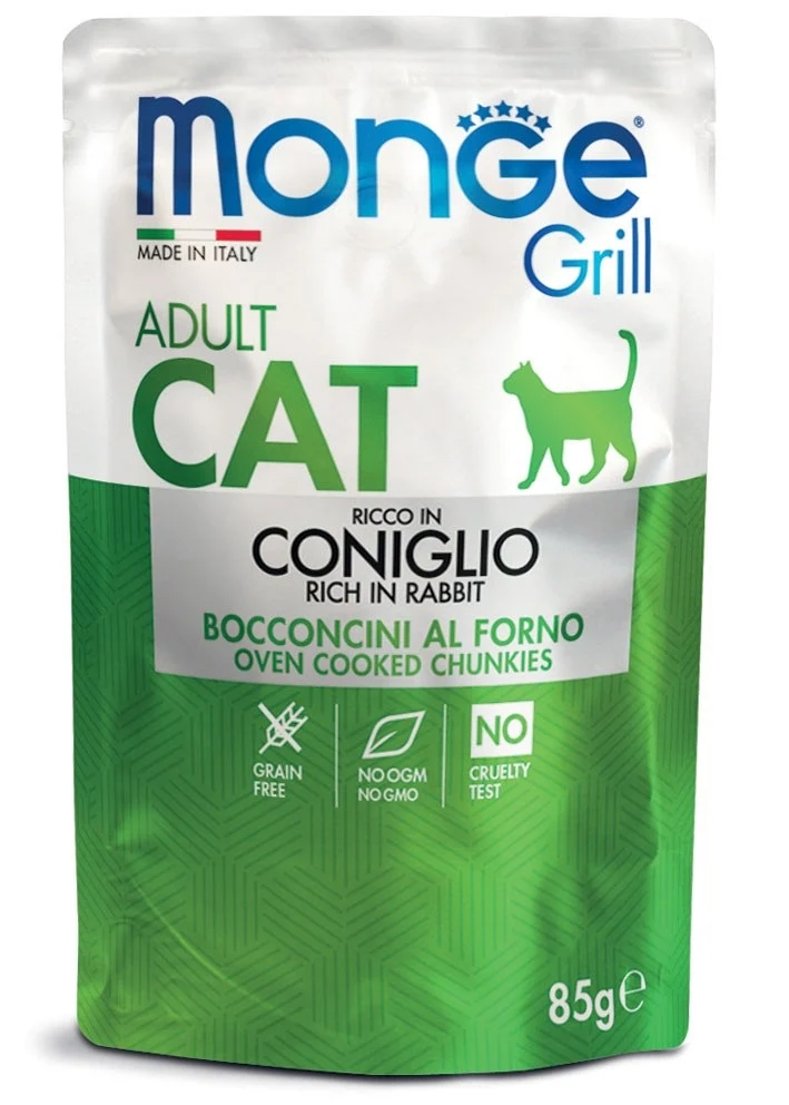 MONGE GATTO GRILL BUSTA ADULTO CONIGLIO 85 GR