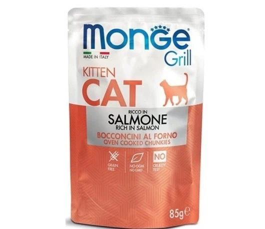 MONGE GATTO GRILL BUSTA KITTEN SALMONE 85 GR