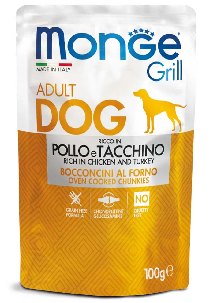 Monge Cane Grill Busta Adulto Pollo & Tacchino 100 g