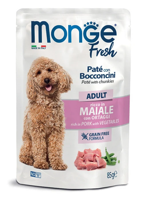 Monge Cane Fresh Busta Adulto Maiale & Ortaggi 85 g