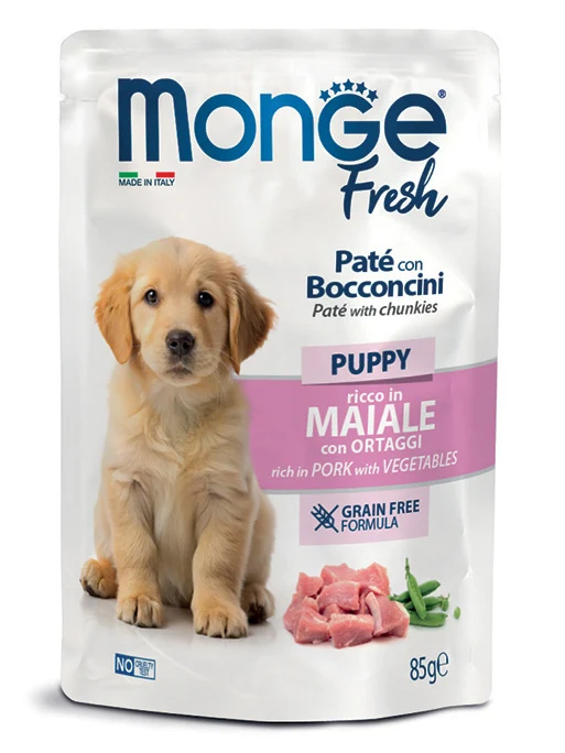 Monge Cane Fresh Busta Puppy Maiale & Ortaggi 85 g