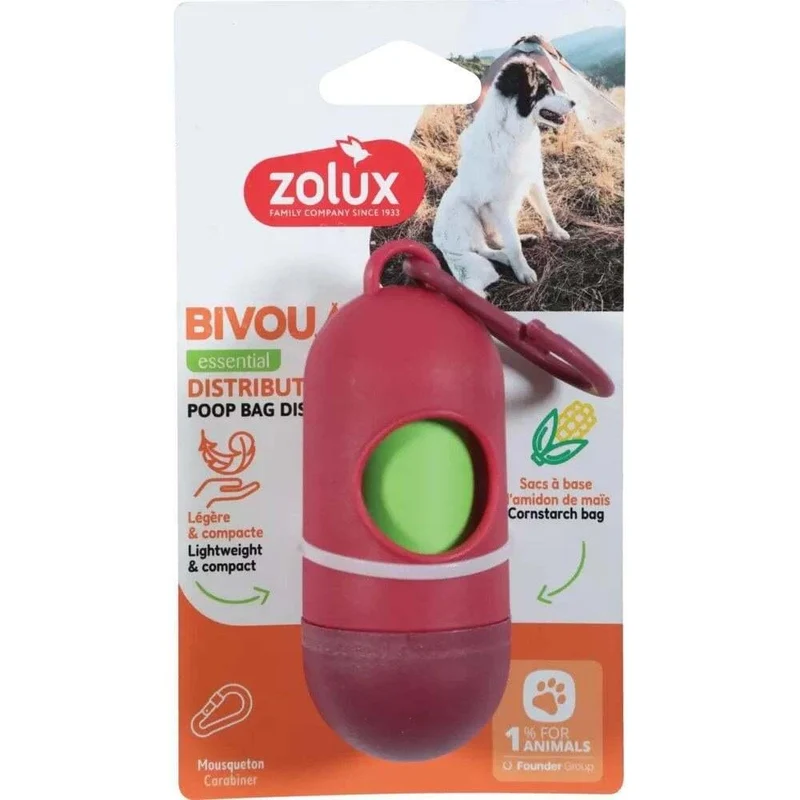 Distributore di Sacchetti Igienici Zolux per Cani - Colore Rosso