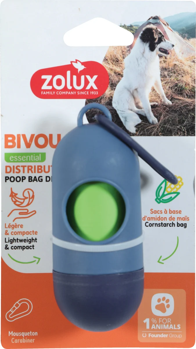 Distributore di Sacchetti Igienici Zolux per Cani - Colore Blu