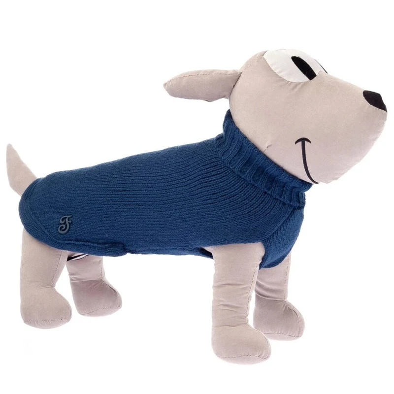 Cappottino Dolcevita Soffio per Cani Ferribiella - Blu - 20 cm