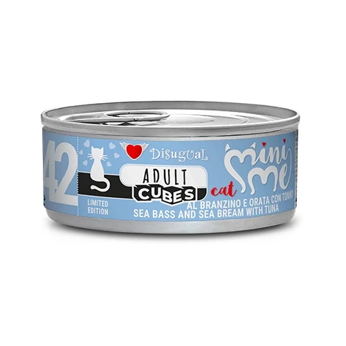 Disugual Gatto MiniMe Cubes (42) Adulto Branzino, Orata & Tonno Lattina 85 g
