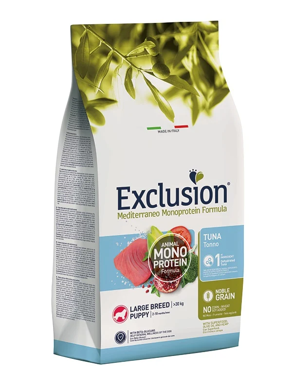 Exclusion Cane Mediterraneo Puppy Large Tonno 12 kg