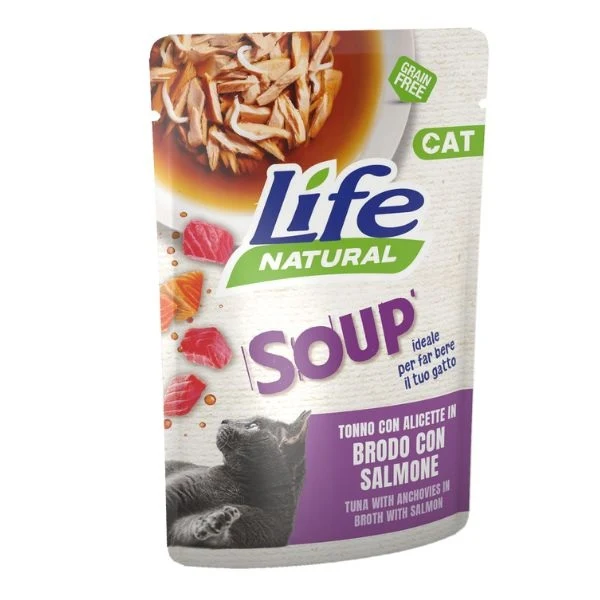 Lifecat Soup Tonno e Alicette in Brodo di Salmone - Gatti - 60 g