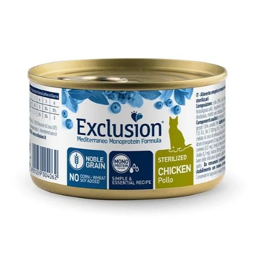 Exclusion Mediterraneo Sterilized Pollo - Umido Gatti Sterilizzati - 85 g