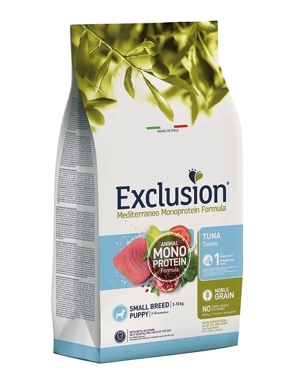 Exclusion Cane Mediterraneo Puppy Small Tonno 2 kg