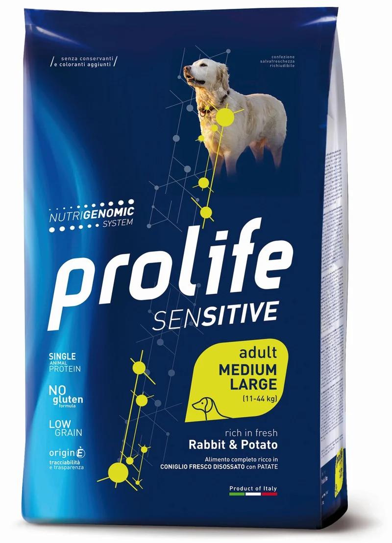 Prolife Cane Sensitive Adulto Medium & Large Coniglio & Patate 10 kg