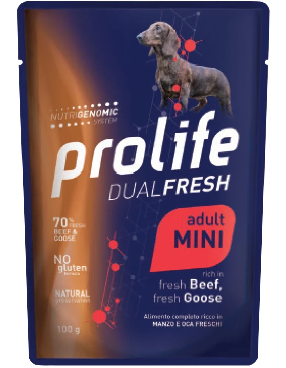 Prolife Cane Dual Fresh Adulto Mini Manzo, Oca & Riso Busta 100 g