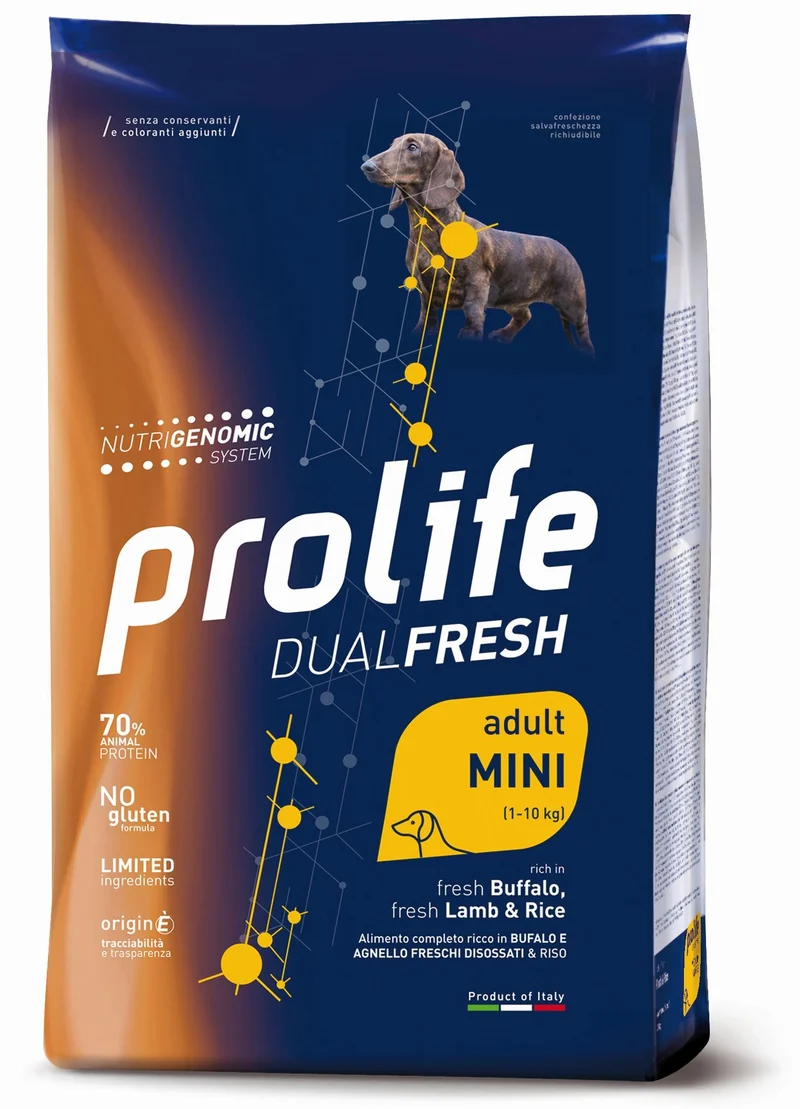 Prolife Cane Dual Fresh Adulto Mini Bufalo, Agnello & Riso 2 kg