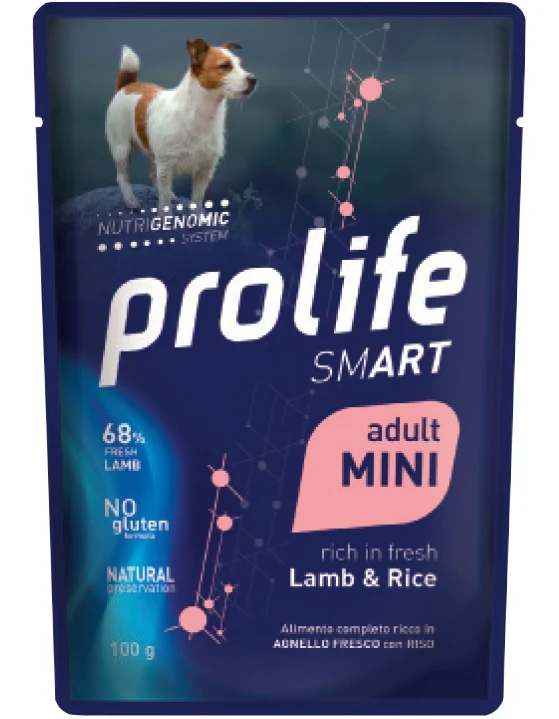 PROLIFE CANE SMART ADULTO MINI AGNELLO & RISO BUSTA 100 GR