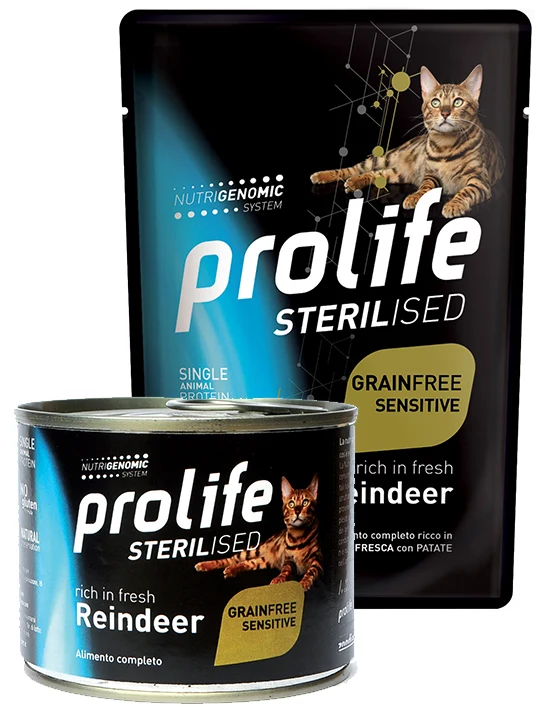 Prolife Gatto Sterilised Grain Free Sensitive Adulto Renna Busta 85 g