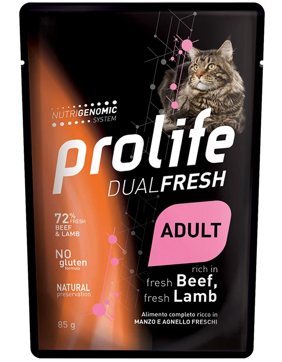 Prolife Gatto Dual Fresh Adulto Manzo & Agnello Busta 85 g