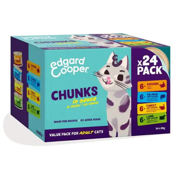 Edgard & Cooper Cat Adult Bocconcini in salsa Grain Free Multipack 24x85 gr