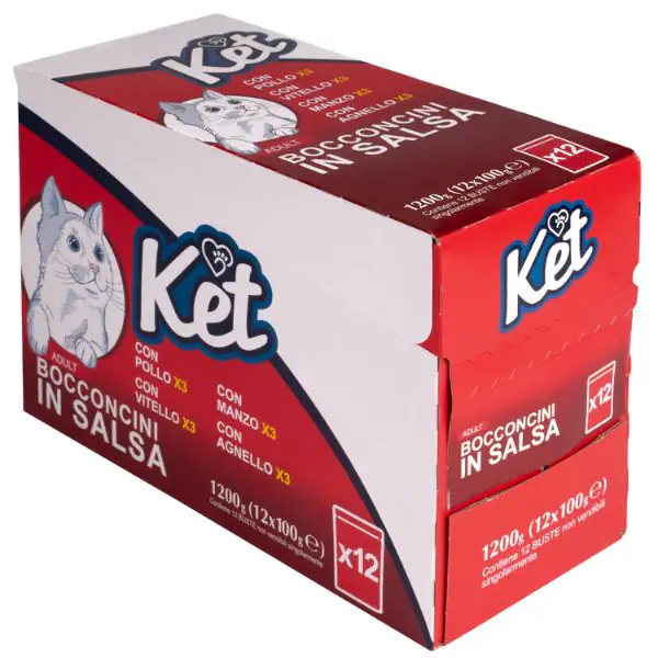 Ket Adult Bocconcini in salsa multipack 12x100 gr