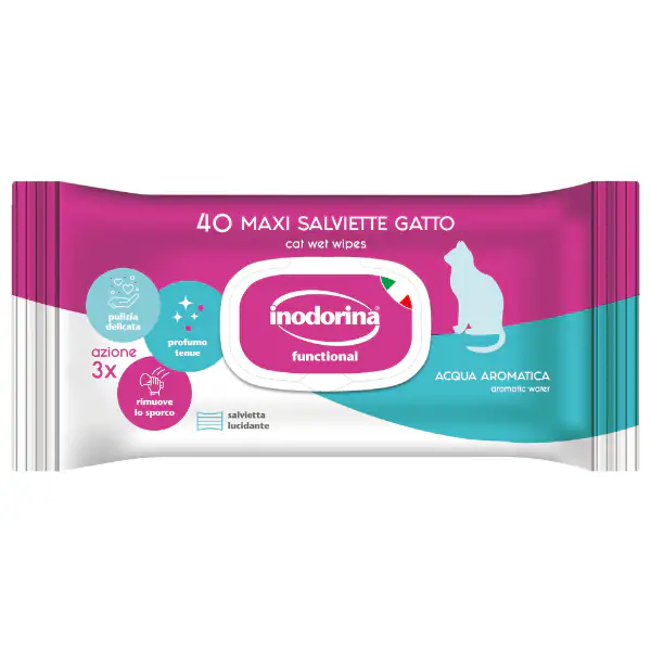 Inodorina Funzionale Salviette Detergenti Acqua Aromatica per gatti