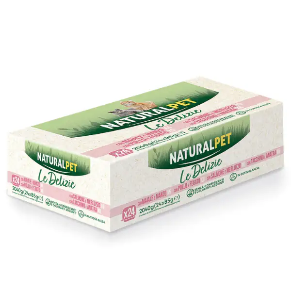 NaturalPet Cat Adult Le Delizie bocconcini in gustosa salsa Multipack 24x85 gr