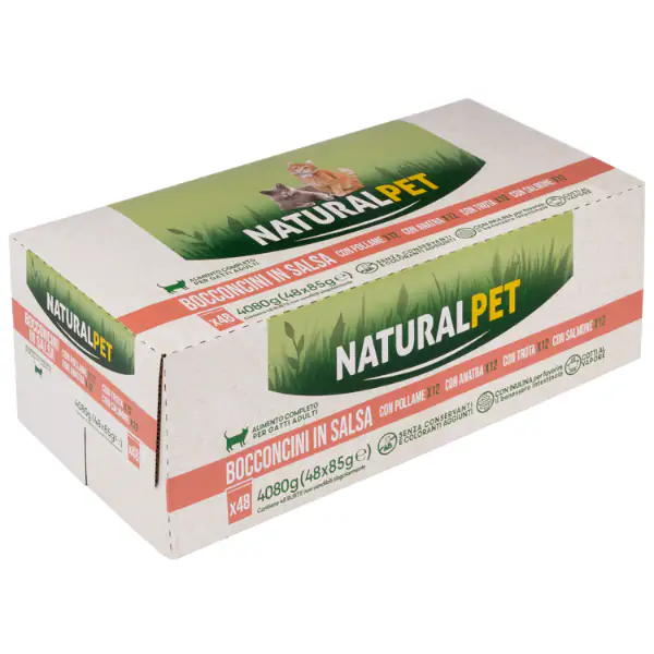 NaturalPet Cat Adult Bocconcini in salsa multipack 48x85 gr