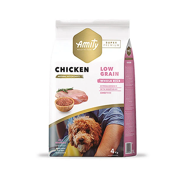 Amity Super Premium Pollo - Crocchette Alta Qualità per Cani - 4 kg