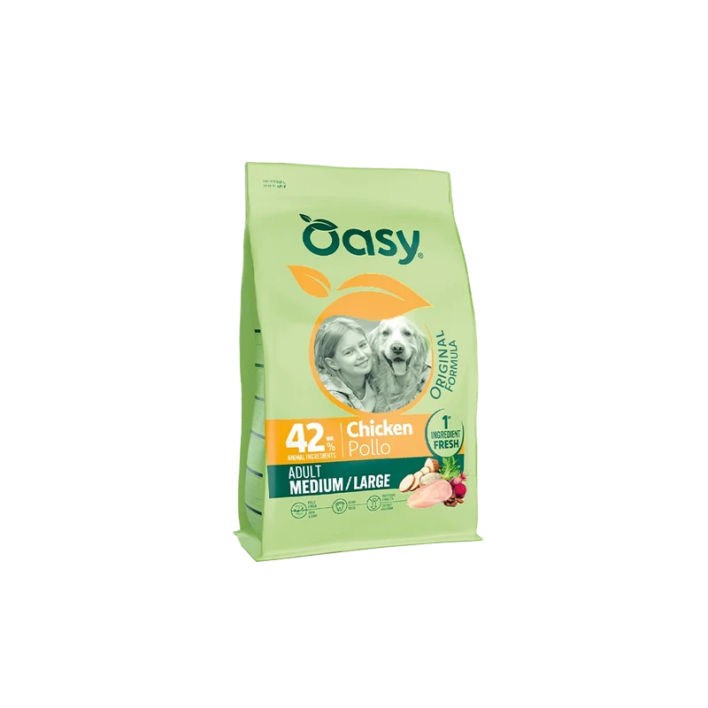 Oasy Adult Medium & Large Pollo - Crocchette Cani Taglia Media - 10 kg